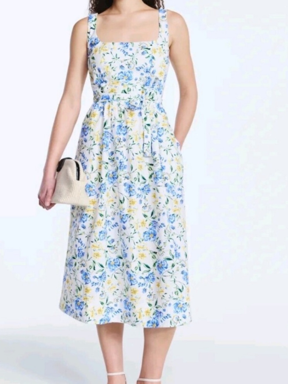 EUC Free Assembly Blue & Yellow Cotton Sundress - Sz 20